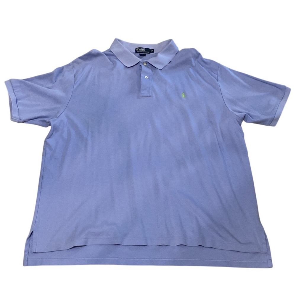 Polo Ralph Lauren Mens Purple Polo Shirt Lime Green Pony Logo 3XB Big